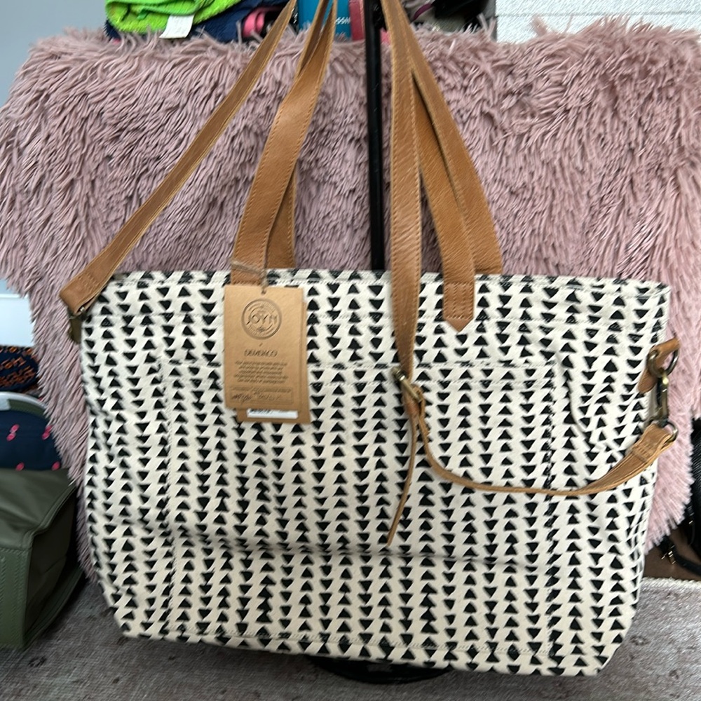 SOLD. NWT Demdaco Canvas tote bag. Retail $130